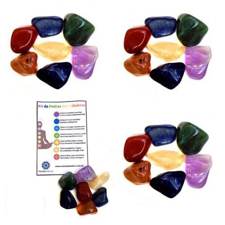Conjunto Combo com 4 unidades do Kit Pedras dos Chakras - Atacado - Mandala De Luz Menor preço em Conjunto Combo com 4 unidades do Kit Pedras dos Chakras - Atacado - Mandala De Luz