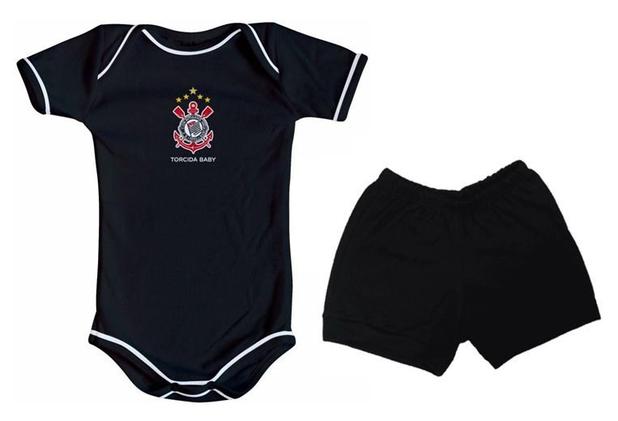 Conjunto Corinthians Body e Shorts Preto Torcida Baby - Revedor Menor preço em Conjunto Corinthians Body e Shorts Preto Torcida Baby - Revedor