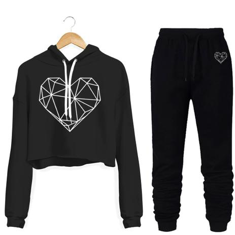 plain moletom com capuz and sweatpants set