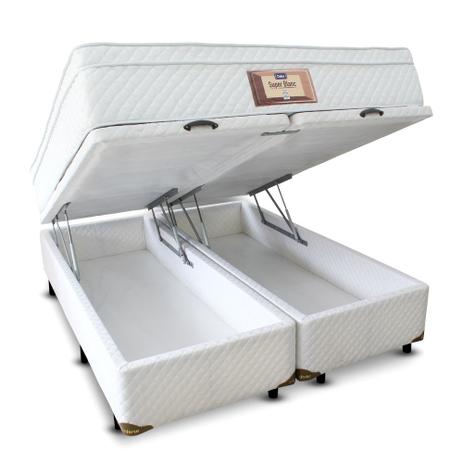 Conjunto Dabe Super Blanc Bau Pistão KING SIZE - Molas Ensacadas - 193x203 Menor preço em Conjunto Dabe Super Blanc Bau Pistão KING SIZE - Molas Ensacadas - 193x203