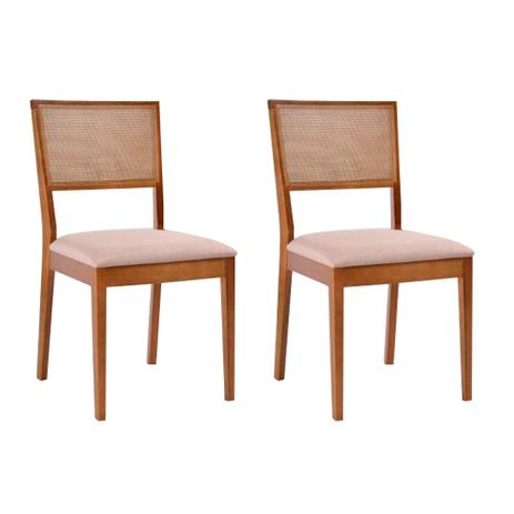 Conjunto de 2 Cadeiras Kindon II Tela Castanho e Bege - Mobly Menor preço em Conjunto de 2 Cadeiras Kindon II Tela Castanho e Bege - Mobly