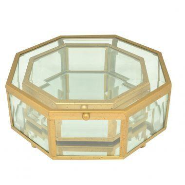 Conjunto de 2 caixas em vidro e ferro transparente g: 20cm x 19cm - Btc decor é boa?