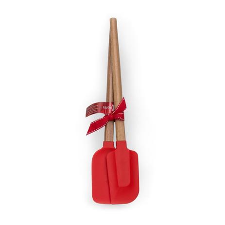 Conjunto de 2 Espátulas em Madeira e Silicone 33cm Kenya Vermelha Menor preço em Conjunto de 2 Espátulas em Madeira e Silicone 33cm Kenya Vermelha