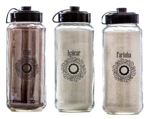 Conjunto de 3 Potes 550ml (Café/Açucareiro/Farinheiro)- Fiore - Vetrolar Menor preço em Conjunto de 3 Potes 550ml (Café/Açucareiro/Farinheiro)- Fiore - Vetrolar