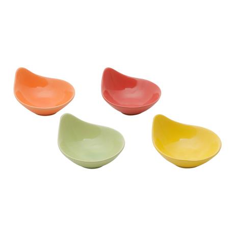 Conjunto de 4 petisqueiras do tipo Folha, coloridas - Bon gourmet Menor preço em Conjunto de 4 petisqueiras do tipo Folha, coloridas - Bon gourmet