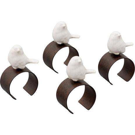 Conjunto de 4 Porta Guardanapos de Zamac e Cerâmica Branco 6437 Lyor Menor preço em Conjunto de 4 Porta Guardanapos de Zamac e Cerâmica Branco 6437 Lyor