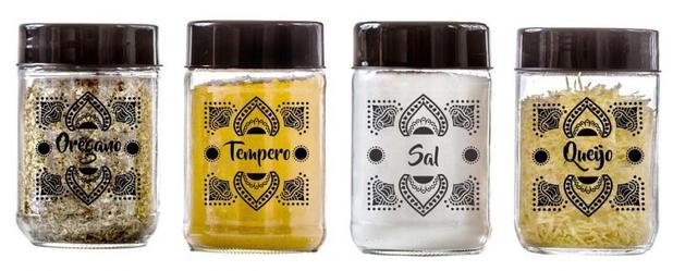 Conjunto de 4 Potes 500ml (Orégano/Tempero/Sal/Queijo) - Linha Patna - Vetrolar Menor preço em Conjunto de 4 Potes 500ml (Orégano/Tempero/Sal/Queijo) - Linha Patna - Vetrolar