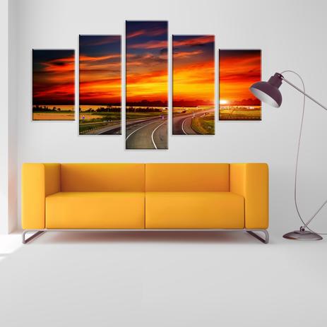 Conjunto de 5 Telas Decorativas em Canvas Viagem ao Por do Sol - Love decor Menor preço em Conjunto de 5 Telas Decorativas em Canvas Viagem ao Por do Sol - Love decor