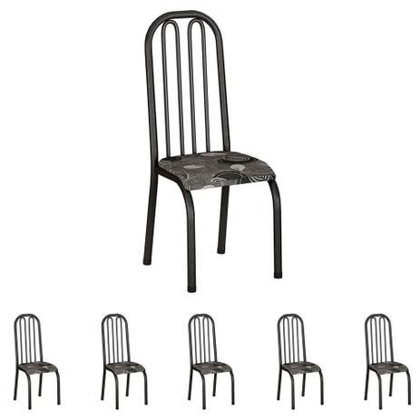 Conjunto de 6 Cadeiras 260/15 Madmelos Craquelado Dark / Folha Menor preço em Conjunto de 6 Cadeiras 260/15 Madmelos Craquelado Dark / Folha