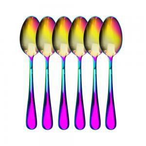 Conjunto de 6 Colheres de Sobremesa Elite Rainbow Furtacor - Decorafast Menor preço em Conjunto de 6 Colheres de Sobremesa Elite Rainbow Furtacor - Decorafast