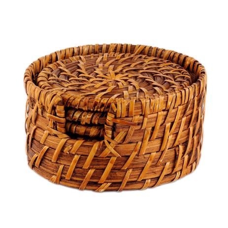 Conjunto de 6 Descansos para Copos em Rattan Kenya Menor preço em Conjunto de 6 Descansos para Copos em Rattan Kenya