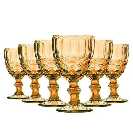 Conjunto de 6 Taças de Água Elegance - Amber 270ml - Class home Menor preço em Conjunto de 6 Taças de Água Elegance - Amber 270ml - Class home