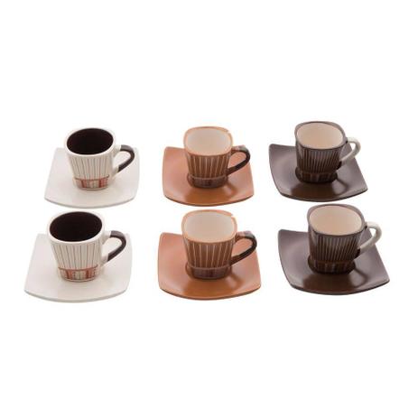 Conjunto de 6 Xícaras de Café com Pires Stripes 90ml - Bon Gourmet é boa?