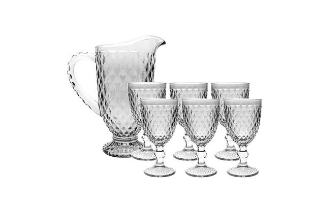 Conjunto de 7 peças jarra + copos Bico de Jaca Empire - Haus Concept TAÇAS DE 330 ML / Ø 8,7 x 16,8 cm - JARRA 1100 ML / Ø 19,5 x 24 cm Menor preço em Conjunto de 7 peças jarra + copos Bico de Jaca Empire - Haus Concept TAÇAS DE 330 ML / Ø 8,7 x 16,8 cm - JARRA 1100 ML / Ø 19,5 x 24 cm