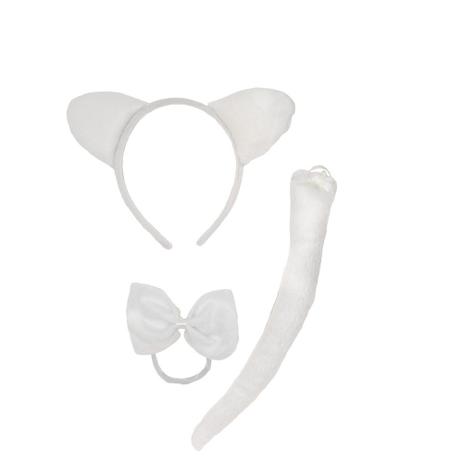 Conjunto De Acessórios Carnaval Gatinho Branco - Cromus Menor preço em Conjunto De Acessórios Carnaval Gatinho Branco - Cromus