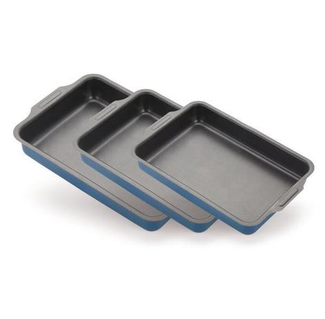 Conjunto de Assadeiras Antiaderente Retangular Alta com Aba N 1 a 3 Azul Turquesa - oBarato Shop Menor preço em Conjunto de Assadeiras Antiaderente Retangular Alta com Aba N 1 a 3 Azul Turquesa - oBarato Shop