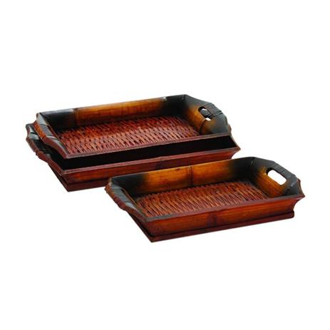 Conjunto de bandejas de bambu 3 pcs- retangular - Btc decor Menor preço em Conjunto de bandejas de bambu 3 pcs- retangular - Btc decor