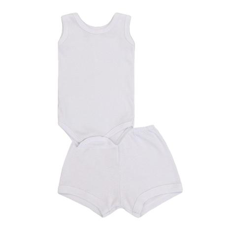 Conjunto de Bebê Body Cavado e Short Branco - Baby duck Menor preço em Conjunto de Bebê Body Cavado e Short Branco - Baby duck