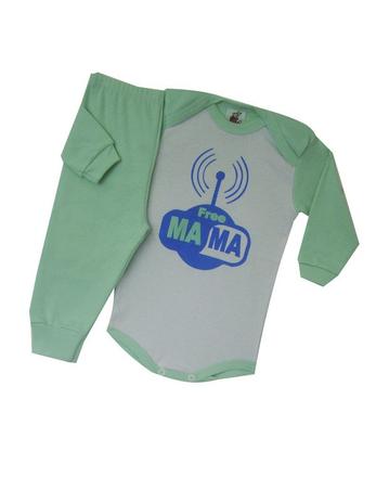 Conjunto de Body c/ Frase - Free MaMa Verde - Fox red Menor preço em Conjunto de Body c/ Frase - Free MaMa Verde - Fox red
