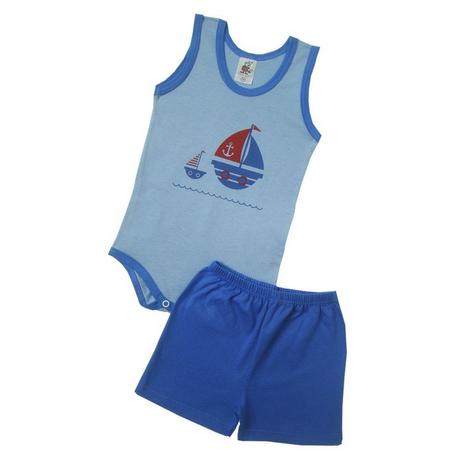 Conjunto de Body Regata Barco - Azul Royal - Fox red Menor preço em Conjunto de Body Regata Barco - Azul Royal - Fox red