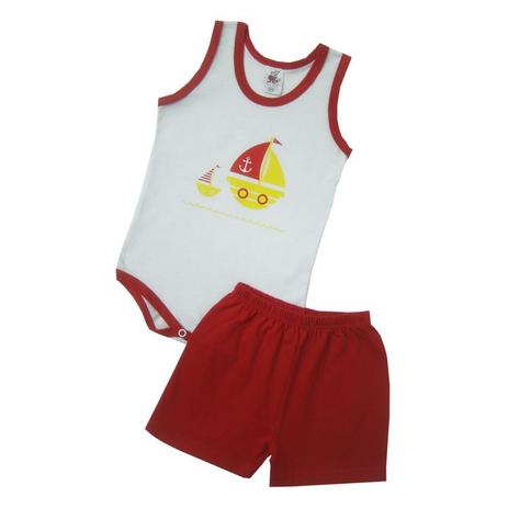 Conjunto de Body Regata Barco - Vermelho - Fox red Menor preço em Conjunto de Body Regata Barco - Vermelho - Fox red