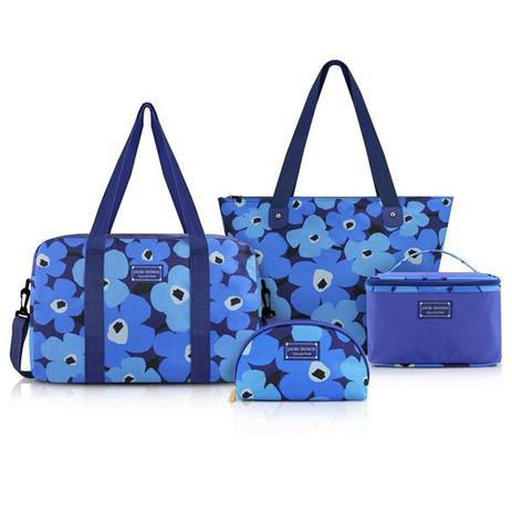 Conjunto de Bolsa de 4 Pçs PAPOULA Jacki Design AZUL Menor preço em Conjunto de Bolsa de 4 Pçs PAPOULA Jacki Design AZUL