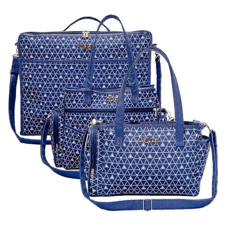 Conjunto de bolsa maternidade jujuba marinho - Hug Menor preço em Conjunto de bolsa maternidade jujuba marinho - Hug
