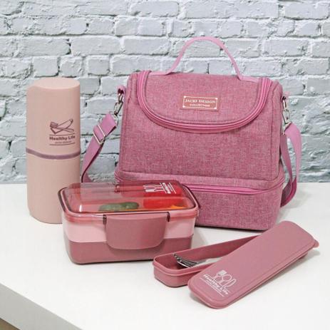 Conjunto de Bolsa Térmica marmita com porta talher e escova - Jacki Design Menor preço em Conjunto de Bolsa Térmica marmita com porta talher e escova - Jacki Design