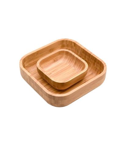 Conjunto de Bowls em Bambu Quadrado - Oikos Menor preço em Conjunto de Bowls em Bambu Quadrado - Oikos