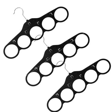Conjunto de Cabide de Veludo p/ Cachecol 3pçs Preto - Home space Menor preço em Conjunto de Cabide de Veludo p/ Cachecol 3pçs Preto - Home space