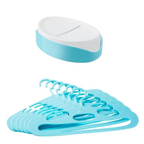 Conjunto de Cabides Piccolino + Saboneteira Azul Baby - Coza - Brinox Menor preço em Conjunto de Cabides Piccolino + Saboneteira Azul Baby - Coza - Brinox