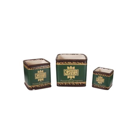 Conjunto de Cachepot em Cerâmica Green Tea com 3 Peças - Btc Menor preço em Conjunto de Cachepot em Cerâmica Green Tea com 3 Peças - Btc