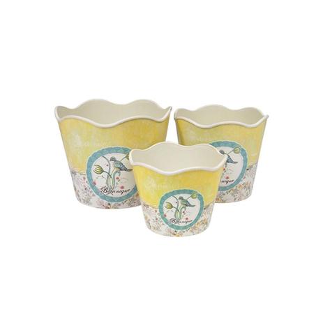 Conjunto de Cachepot em Plástico Quadrado Provençal com 3 Peças Amarelo E Azul - Btc Menor preço em Conjunto de Cachepot em Plástico Quadrado Provençal com 3 Peças Amarelo E Azul - Btc
