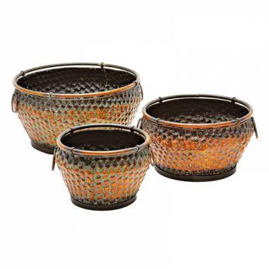 Conjunto de cachepots de ferro 3 pcs- redondo - Btc decor é boa?