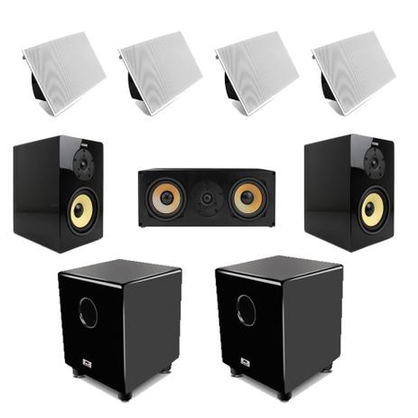 Conjunto de Caixas para Home Theater 7.2 AAT com 4 LR-E100 + 2 BSF100B + 1 C140 +2 Subwoofer Cube 12 Menor preço em Conjunto de Caixas para Home Theater 7.2 AAT com 4 LR-E100 + 2 BSF100B + 1 C140 +2 Subwoofer Cube 12
