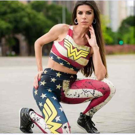 calça legging mulher maravilha