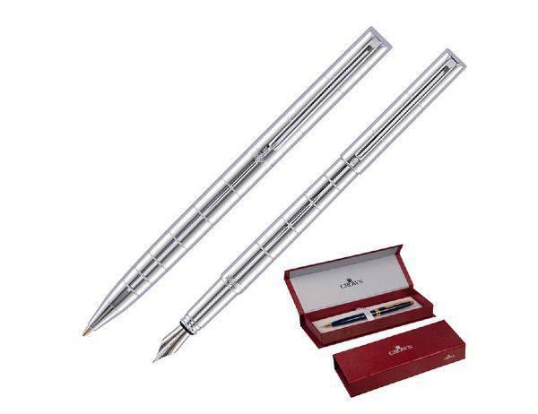 Conjunto de Canetas Esferográfica e Tinteiro Crown Paragon, Prata, YW59870S Menor preço em Conjunto de Canetas Esferográfica e Tinteiro Crown Paragon, Prata, YW59870S