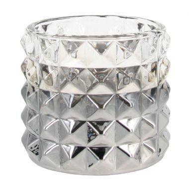 Conjunto de castiçais de vidro cromado 6pcs 7,5cm x 7,5cm x 7,5 - Btc decor Menor preço em Conjunto de castiçais de vidro cromado 6pcs 7,5cm x 7,5cm x 7,5 - Btc decor