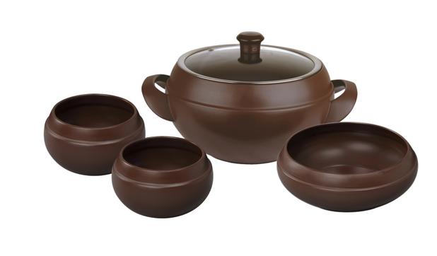 Conjunto de cerâmica ceraflame para feijoada 4 pcs - chocolate Menor preço em Conjunto de cerâmica ceraflame para feijoada 4 pcs - chocolate