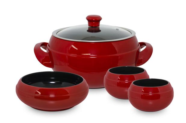 Conjunto de cerâmica ceraflame para feijoada 4 pcs - pomodoro Menor preço em Conjunto de cerâmica ceraflame para feijoada 4 pcs - pomodoro