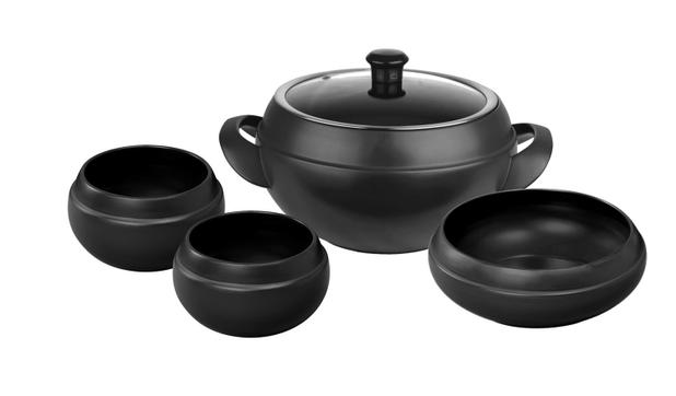Conjunto de cerâmica ceraflame para feijoada 4 pcs - preto Menor preço em Conjunto de cerâmica ceraflame para feijoada 4 pcs - preto