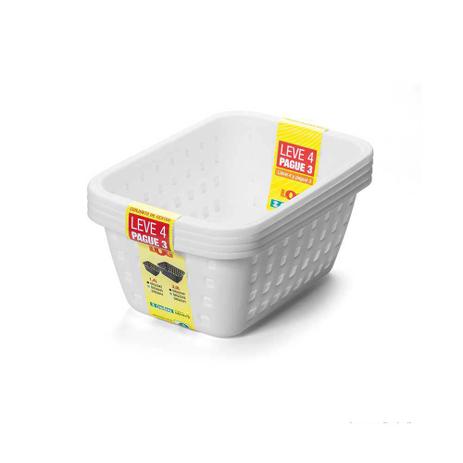 Conjunto de cestos leve 4 pague 3 3L plástico branco Ordene Menor preço em Conjunto de cestos leve 4 pague 3 3L plástico branco Ordene