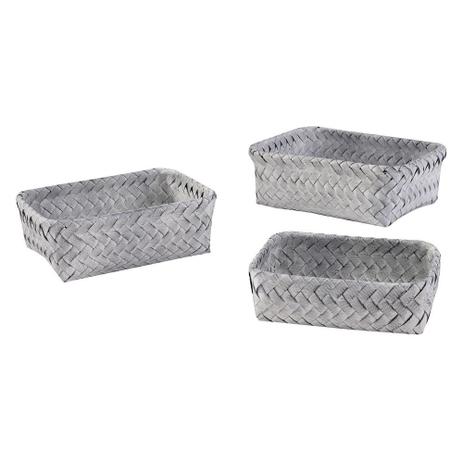 Conjunto de cestos plastico branco gelo - 3 pcs - Btc decor Menor preço em Conjunto de cestos plastico branco gelo - 3 pcs - Btc decor