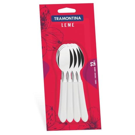 Conjunto de Colheres de Chá Inox 12 Peças Leme Branco - Tramontina Menor preço em Conjunto de Colheres de Chá Inox 12 Peças Leme Branco - Tramontina