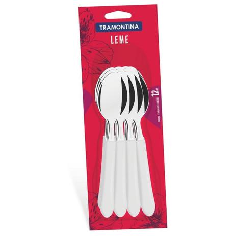 Conjunto de Colheres de Mesa Inox 12 Peças Leme Branco - Tramontina Menor preço em Conjunto de Colheres de Mesa Inox 12 Peças Leme Branco - Tramontina