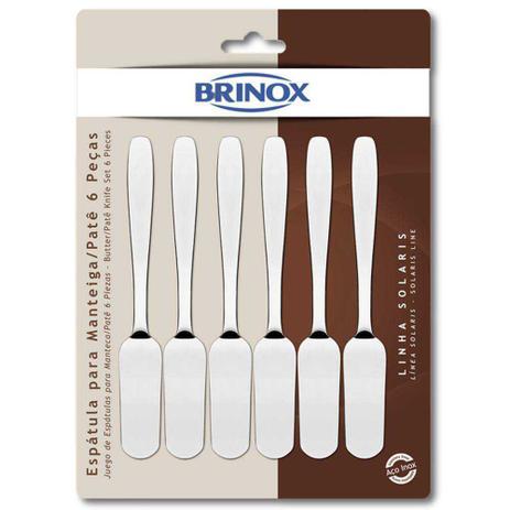 Conjunto de Espátulas Para Manteiga / Patê Aço Inox 6 Peças 15 cm Brinox Solaris 5106/324 Menor preço em Conjunto de Espátulas Para Manteiga / Patê Aço Inox 6 Peças 15 cm Brinox Solaris 5106/324