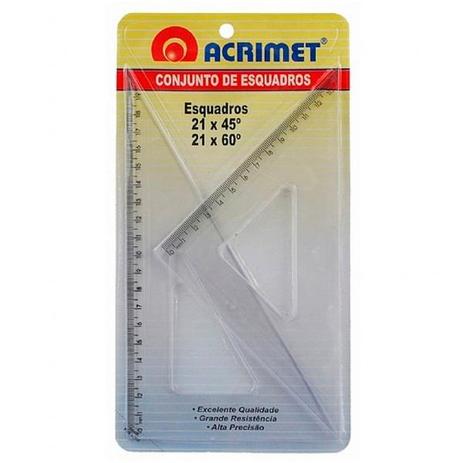 Conjunto de Esquadros Acrilico 2 Unidades Acrimet Menor preço em Conjunto de Esquadros Acrilico 2 Unidades Acrimet