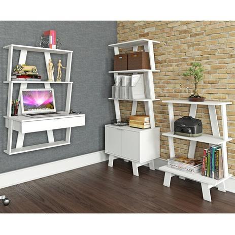 Conjunto De Estantes 03 Peças AZ1004 AZ1003 AZ1000 Branco Tecno Mobili Menor preço em Conjunto De Estantes 03 Peças AZ1004 AZ1003 AZ1000 Branco Tecno Mobili