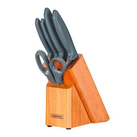Conjunto de faca Plenus com suporte 06 peças - Tramontina Menor preço em Conjunto de faca Plenus com suporte 06 peças - Tramontina
