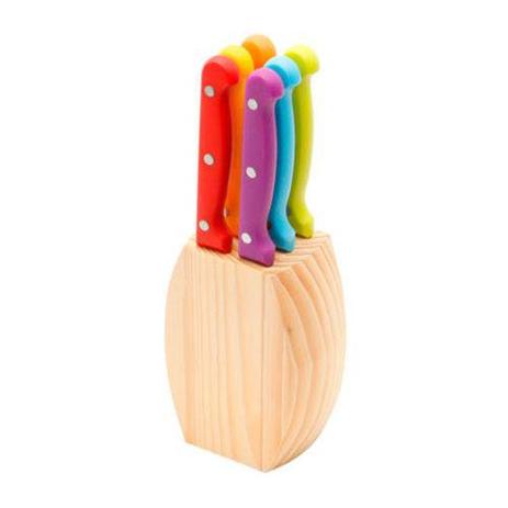 Conjunto De Facas Coloridas Com Suporte 06 Peças - Goldenhome Menor preço em Conjunto De Facas Coloridas Com Suporte 06 Peças - Goldenhome